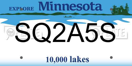 SQ2A5S Minnesota License Plate