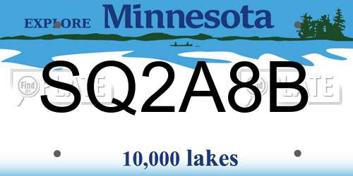 SQ2A8B Minnesota License Plate