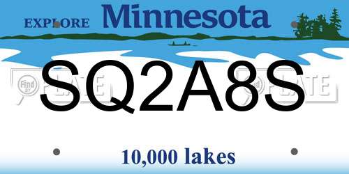 SQ2A8S Minnesota License Plate