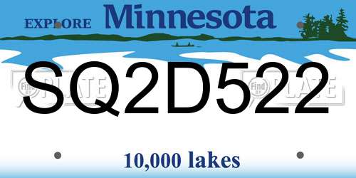 SQ2D522 Minnesota License Plate