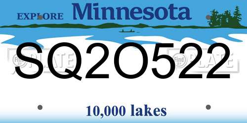SQ2O522 Minnesota License Plate