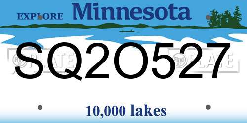 SQ2O527 Minnesota License Plate