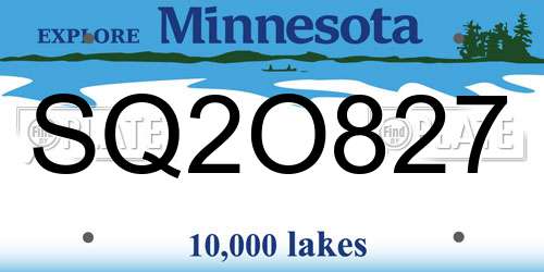 SQ2O827 Minnesota License Plate