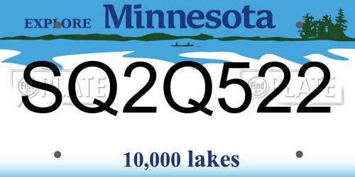 SQ2Q522 Minnesota License Plate