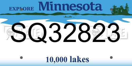 SQ32823 Minnesota License Plate
