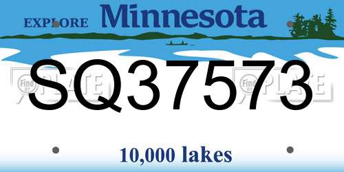 SQ37573 Minnesota License Plate