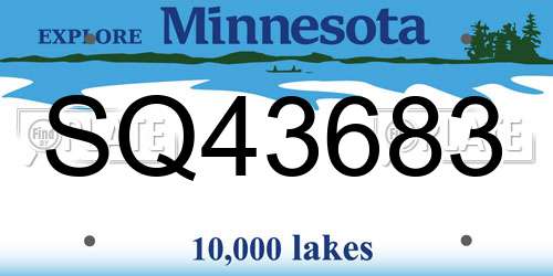 SQ43683 Minnesota License Plate