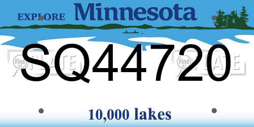 SQ44720 Minnesota License Plate