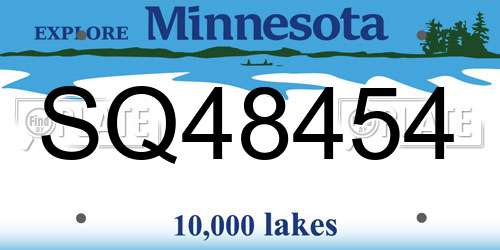 SQ48454 Minnesota License Plate