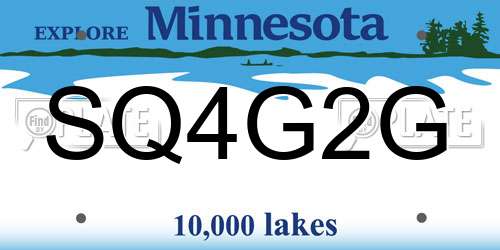 SQ4G2G Minnesota License Plate