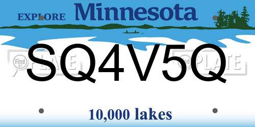 SQ4V5Q Minnesota License Plate