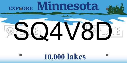 SQ4V8D Minnesota License Plate