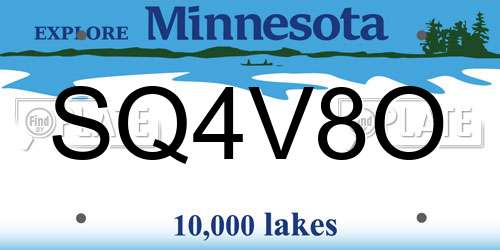 SQ4V8O Minnesota License Plate