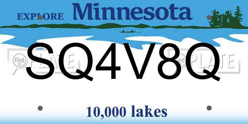 SQ4V8Q Minnesota License Plate