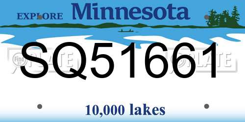 SQ51661 Minnesota License Plate