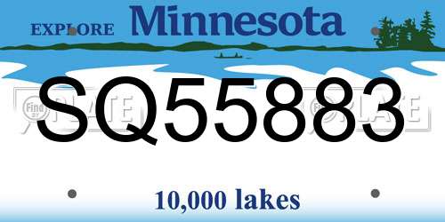 SQ55883 Minnesota License Plate