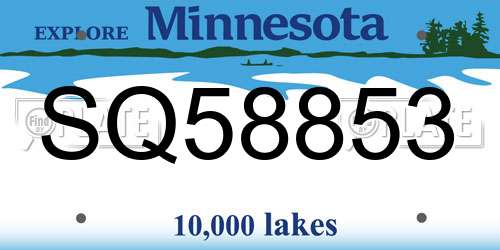 SQ58853 Minnesota License Plate