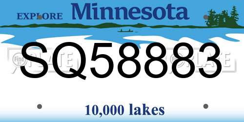SQ58883 Minnesota License Plate