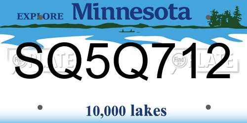 SQ5Q712 Minnesota License Plate