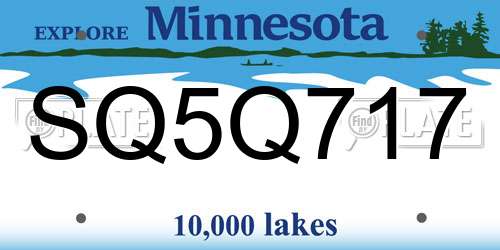 SQ5Q717 Minnesota License Plate