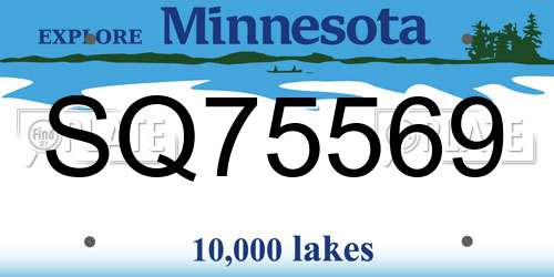 SQ75569 Minnesota License Plate