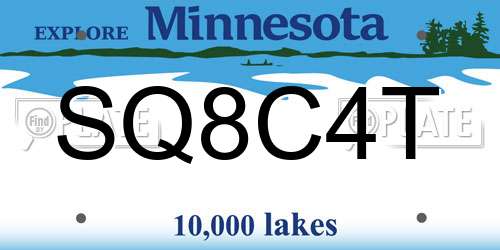 SQ8C4T Minnesota License Plate