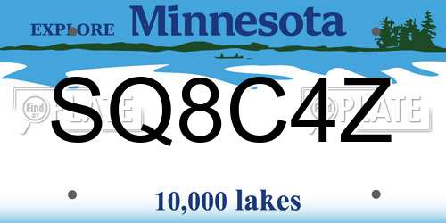 SQ8C4Z Minnesota License Plate