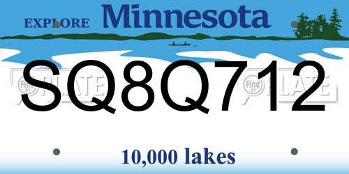 SQ8Q712 Minnesota License Plate