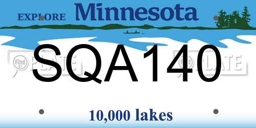 SQA140 Minnesota License Plate