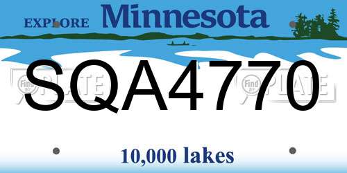 SQA4770 Minnesota License Plate