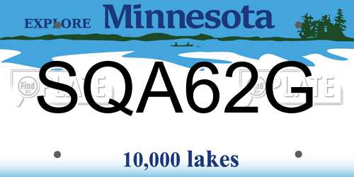SQA62G Minnesota License Plate