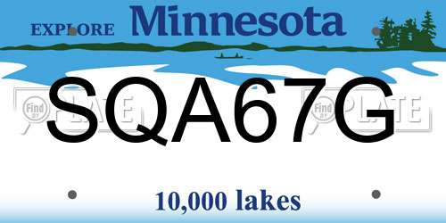 SQA67G Minnesota License Plate