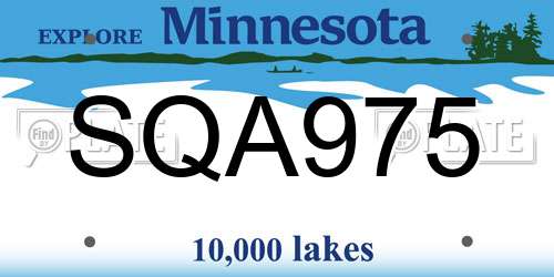 SQA975 Minnesota License Plate