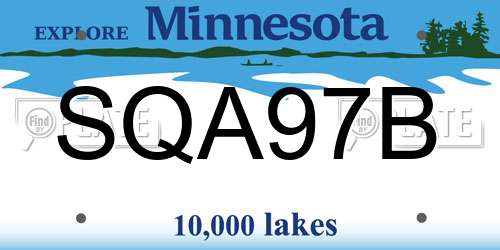 SQA97B Minnesota License Plate
