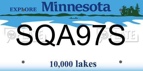 SQA97S Minnesota License Plate
