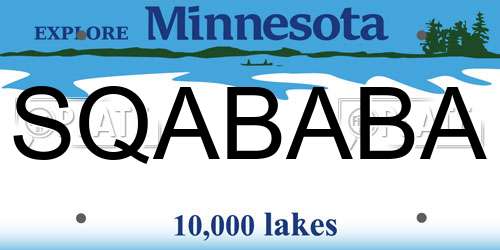 SQABABA Minnesota License Plate
