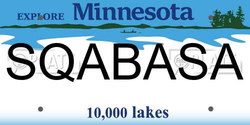 SQABASA Minnesota License Plate