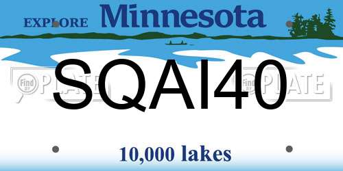 SQAI40 Minnesota License Plate