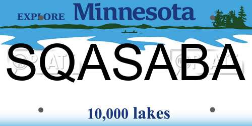 SQASABA Minnesota License Plate