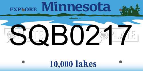 SQB0217 Minnesota License Plate