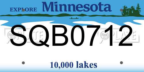 SQB0712 Minnesota License Plate