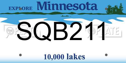 SQB211 Minnesota License Plate