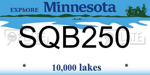 SQB250 Minnesota License Plate