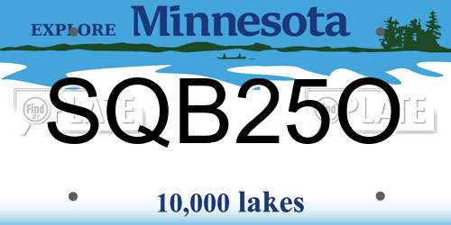 SQB25O Minnesota License Plate