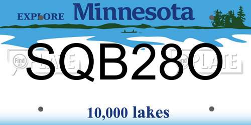 SQB28O Minnesota License Plate