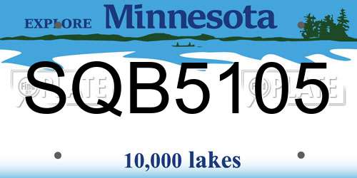 SQB5105 Minnesota License Plate