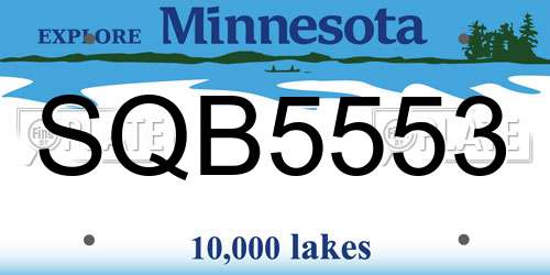 SQB5553 Minnesota License Plate