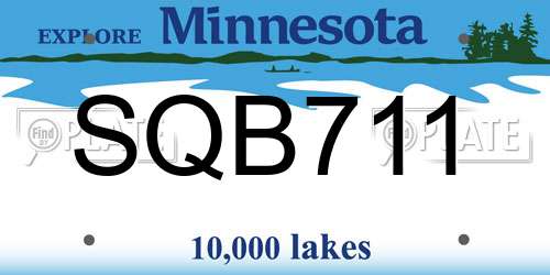 SQB711 Minnesota License Plate