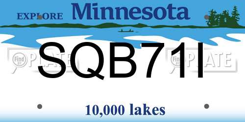 SQB71I Minnesota License Plate