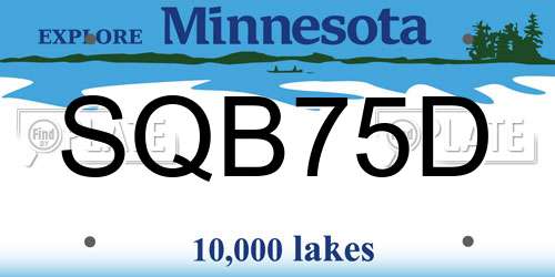 SQB75D Minnesota License Plate